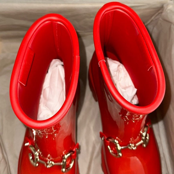 GUCCI Trip Horsebit Ankle Rain Boots in Red - Picture 6 of 14